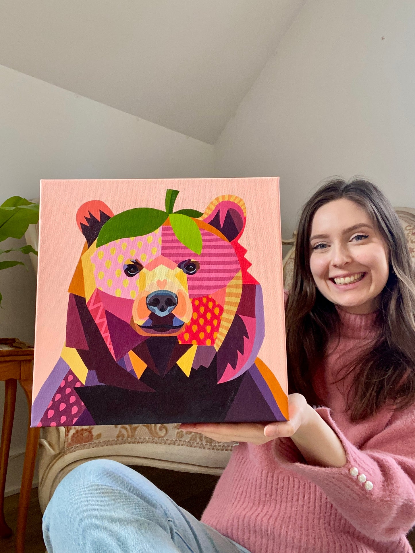 Strawberry Bear Painting