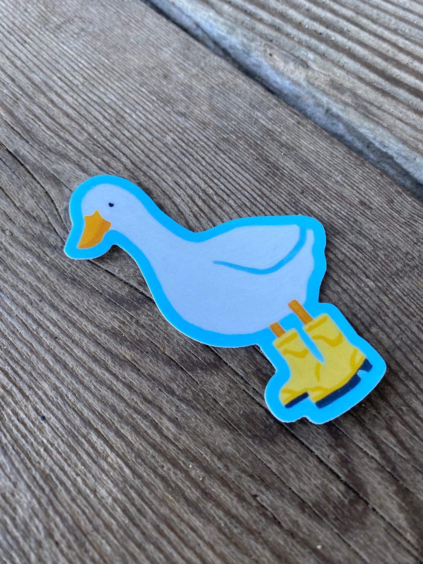 Goose in Rain Boots Vinyl Sticker