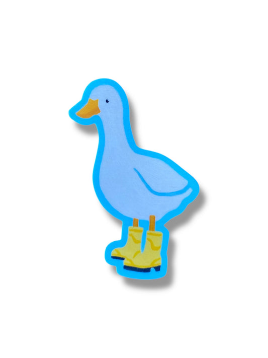 Goose in Rain Boots Vinyl Sticker