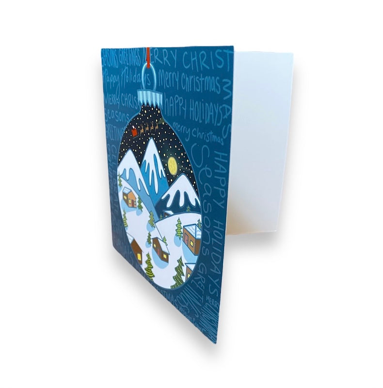 Christmas Village Ornament Card