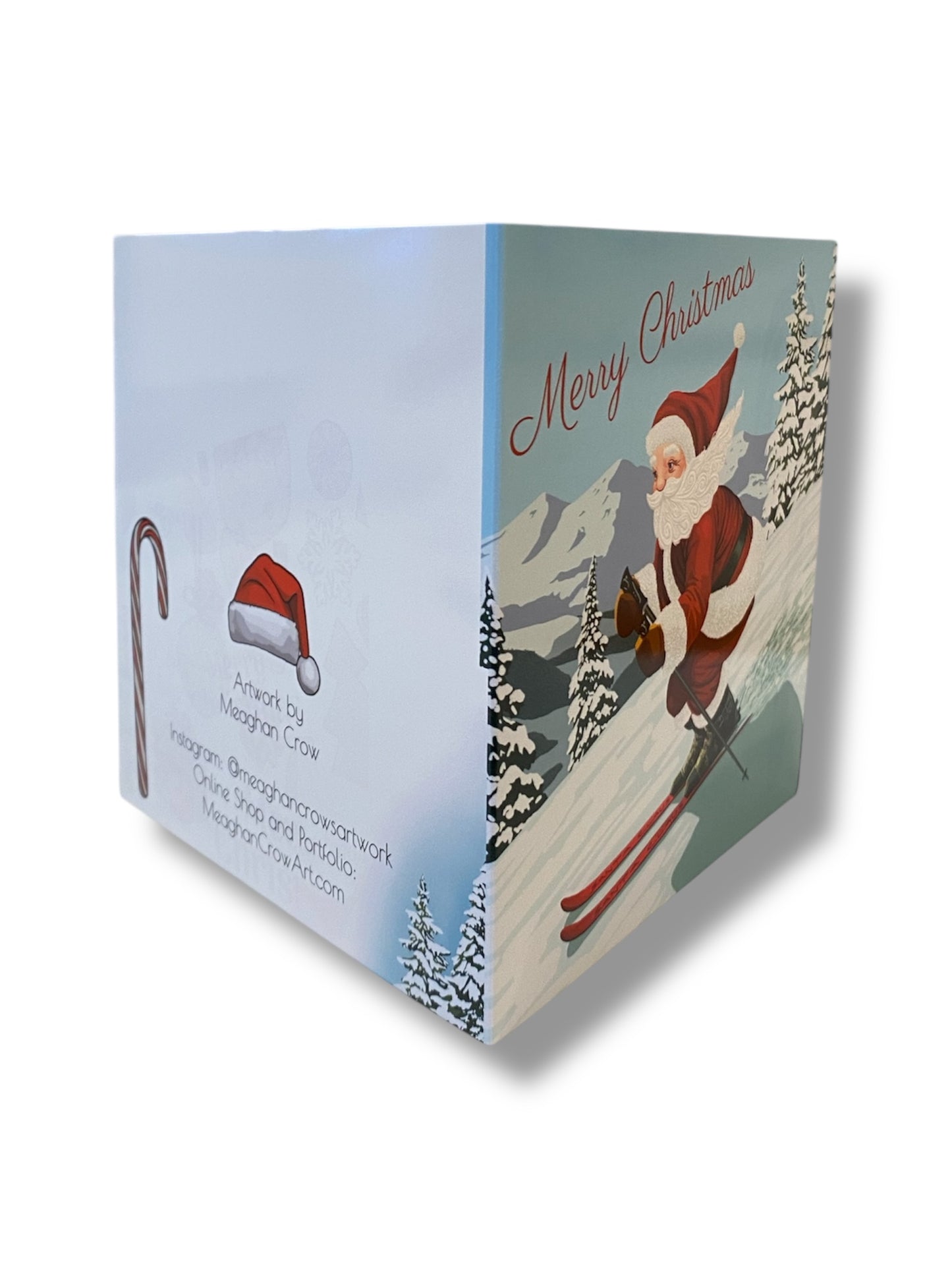 Skiing Santa Christmas Card