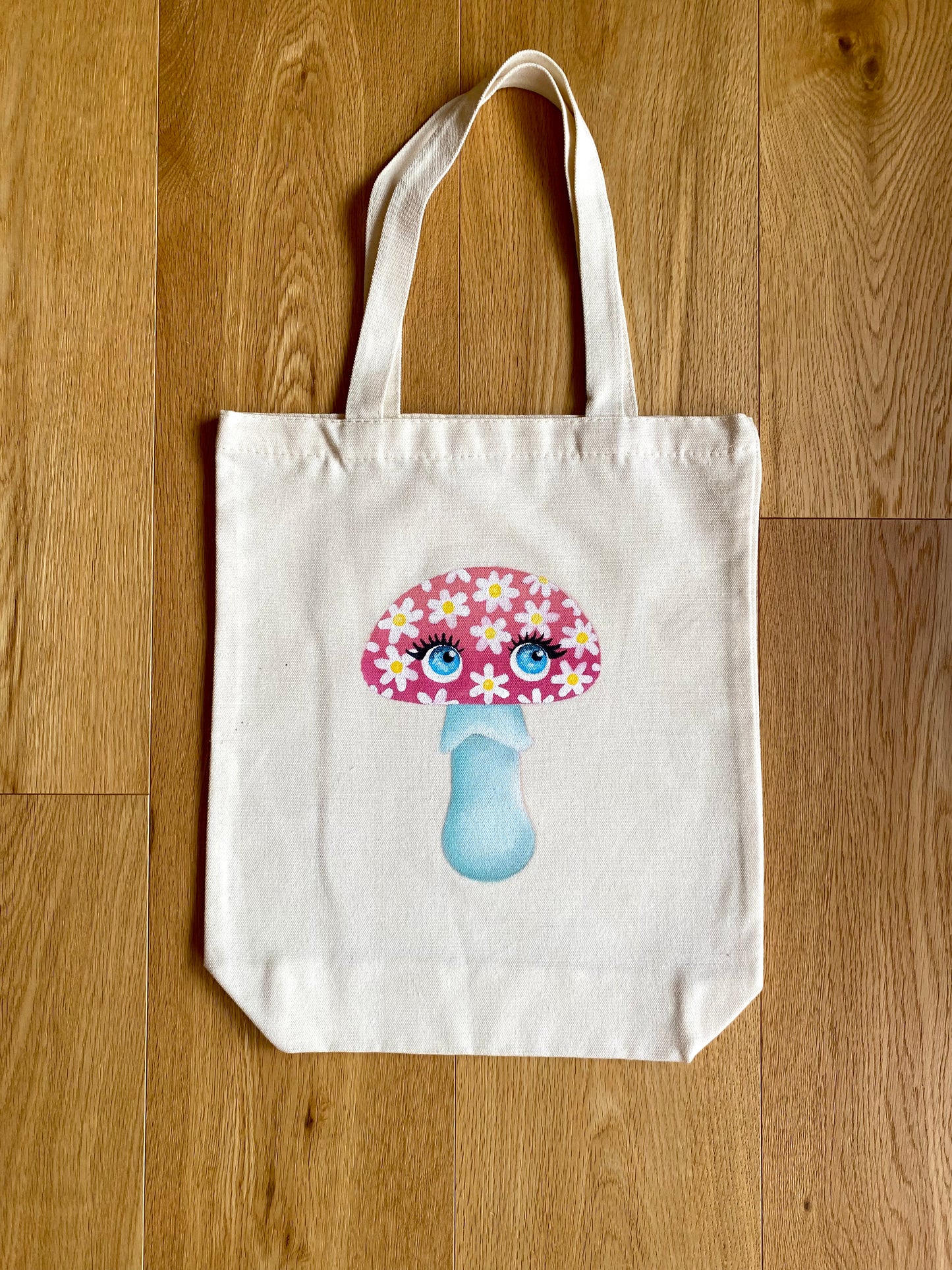 Pink "Fungeyes" with Daisies Tote Bag