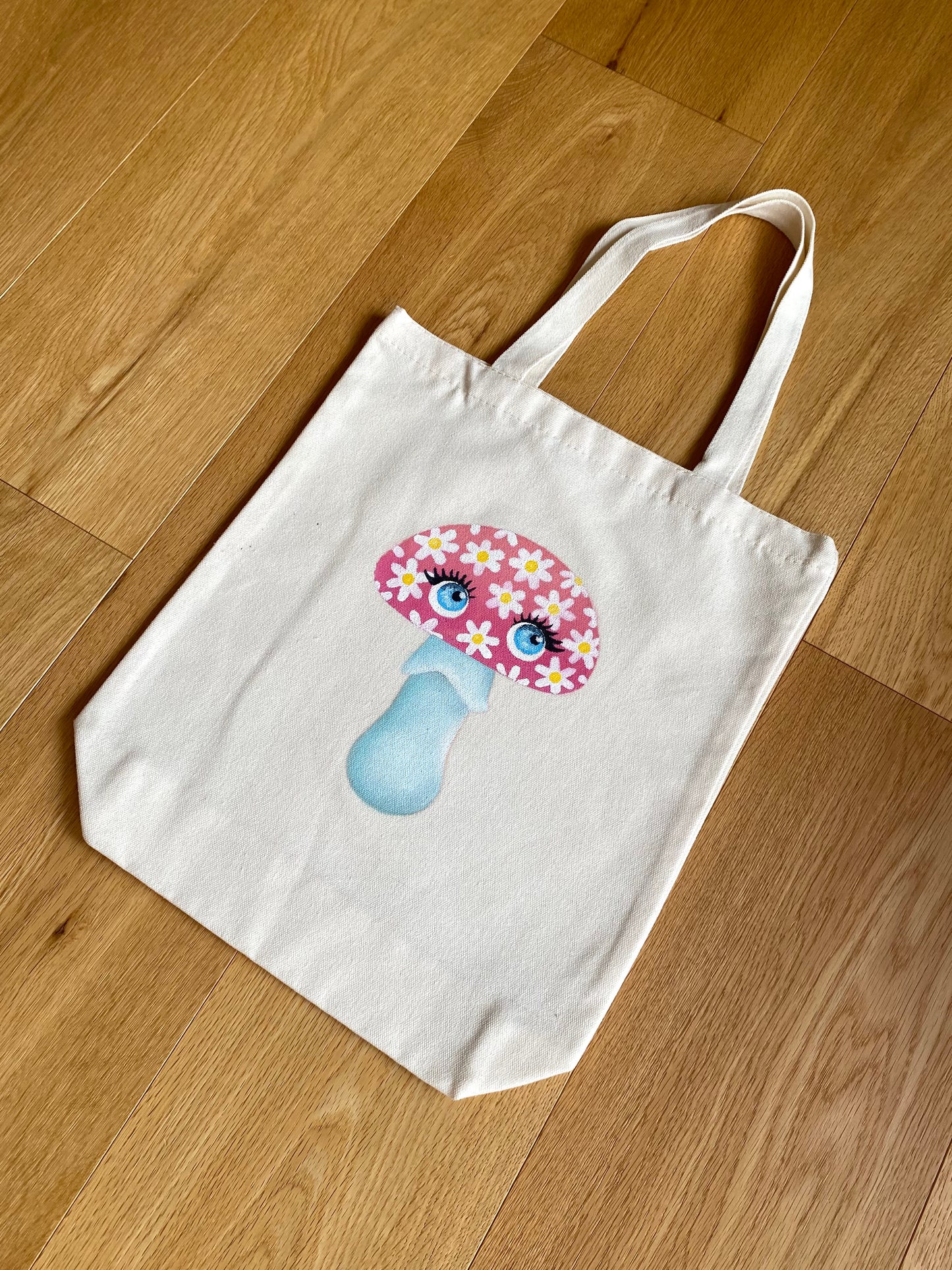 Pink "Fungeyes" with Daisies Tote Bag