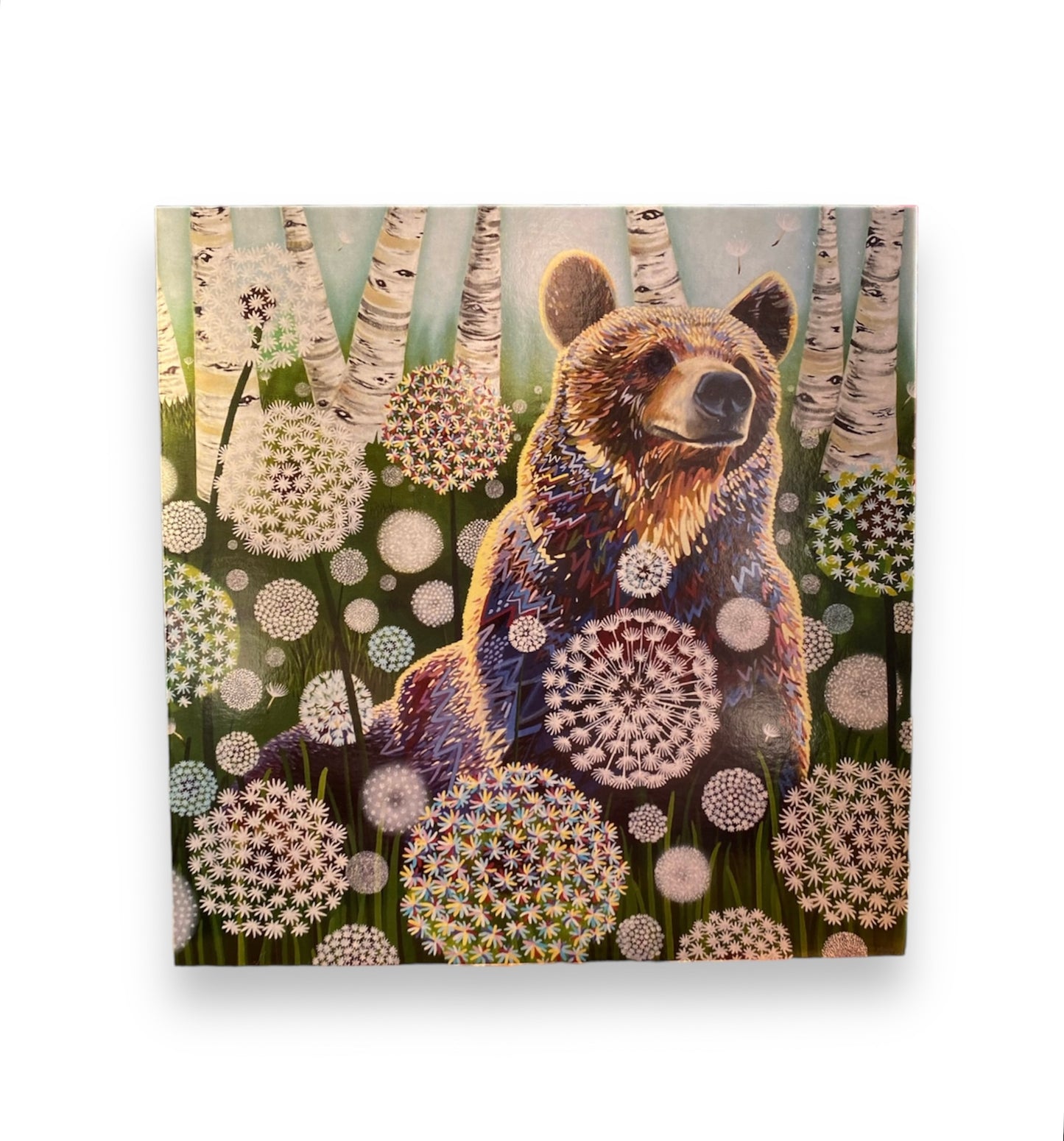 Smells like Spring, Bear with Dandelions Card