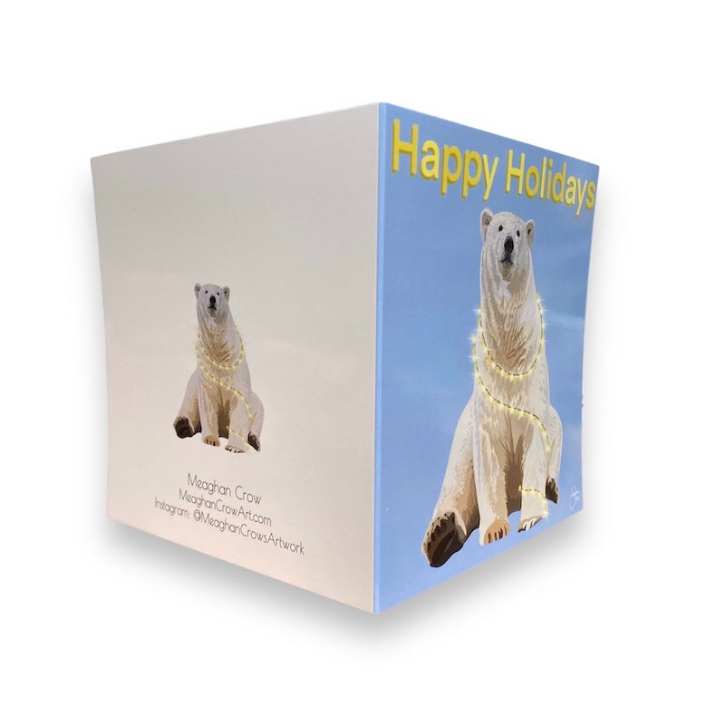 Polar Bear in Lights Holiday Card