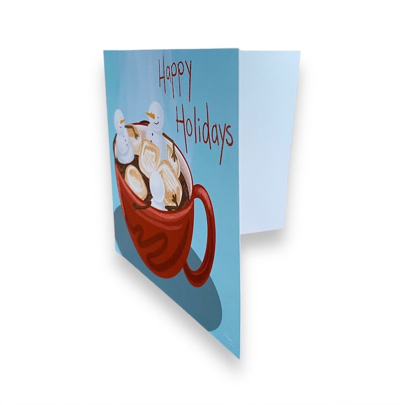 Snowmen in Hot Chocolate Holiday Card
