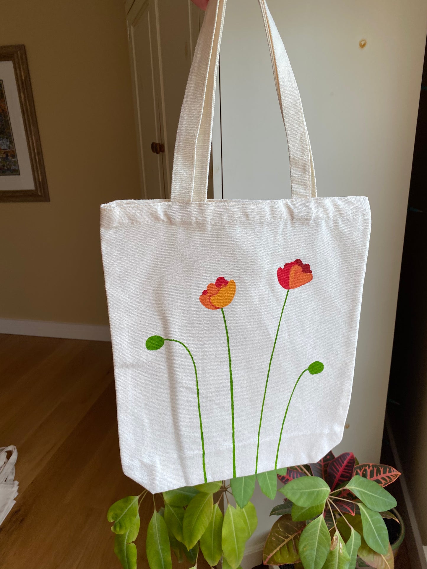 4 Stem Poppy Tote Bag