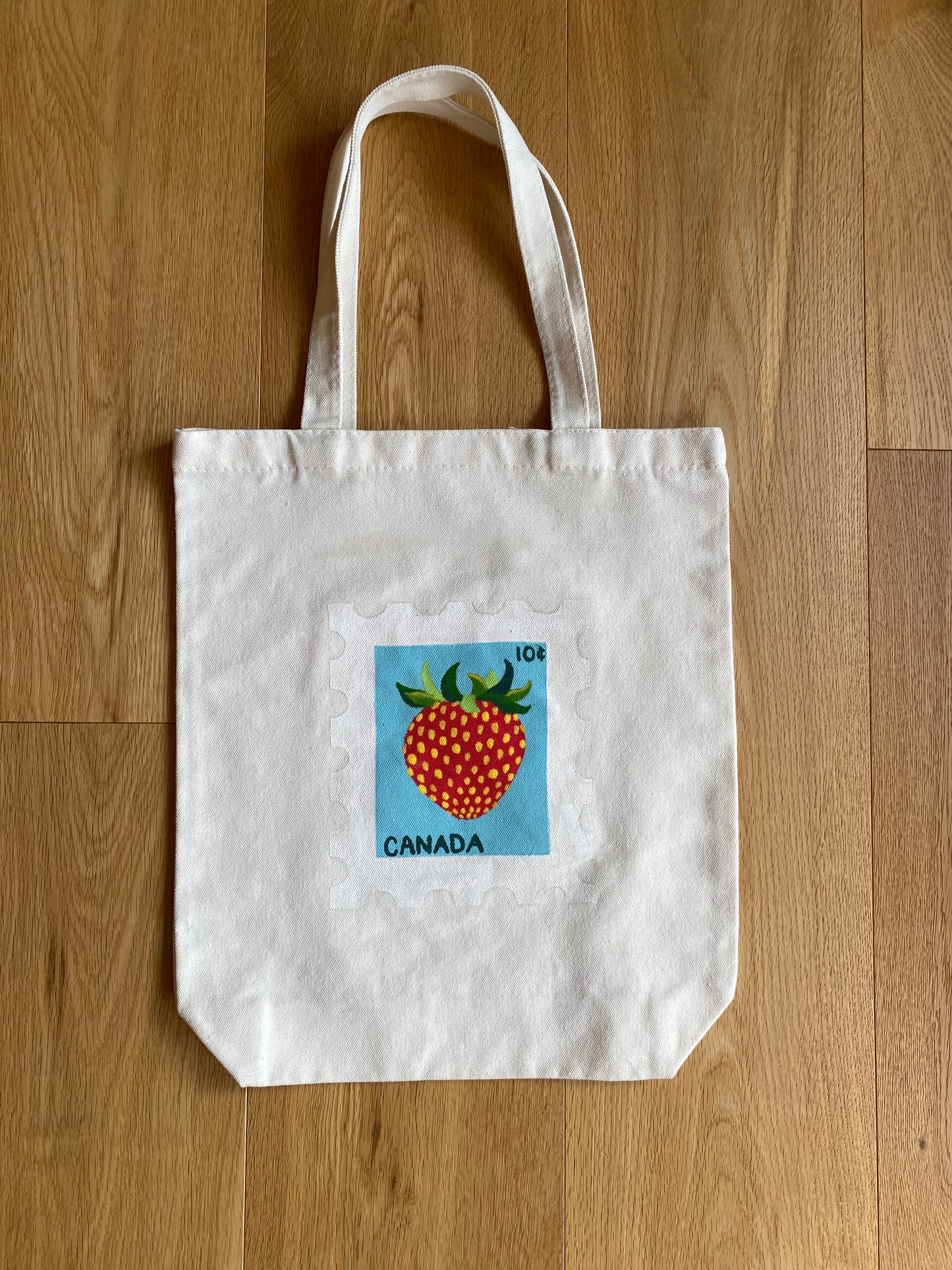 Strawberry Stamp Tote Bag