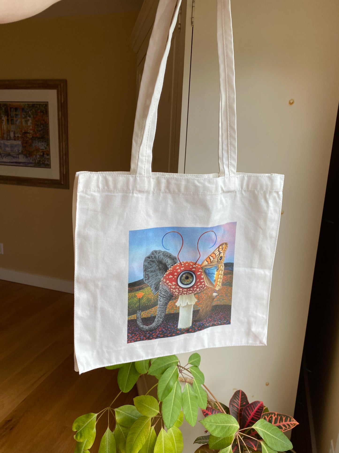 Creatures as Confused as I am No. 9, Surreal Mushroom Tote Bag