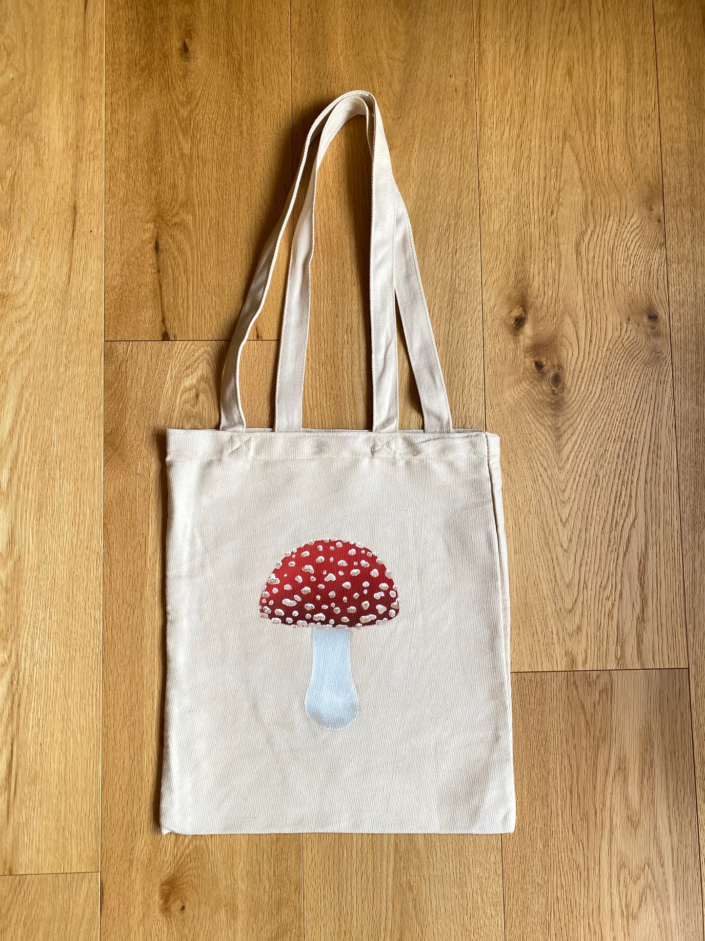 Red Mushroom Long Handle Tote Bag
