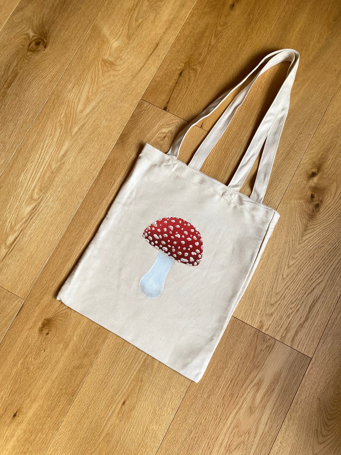 Red Mushroom Long Handle Tote Bag