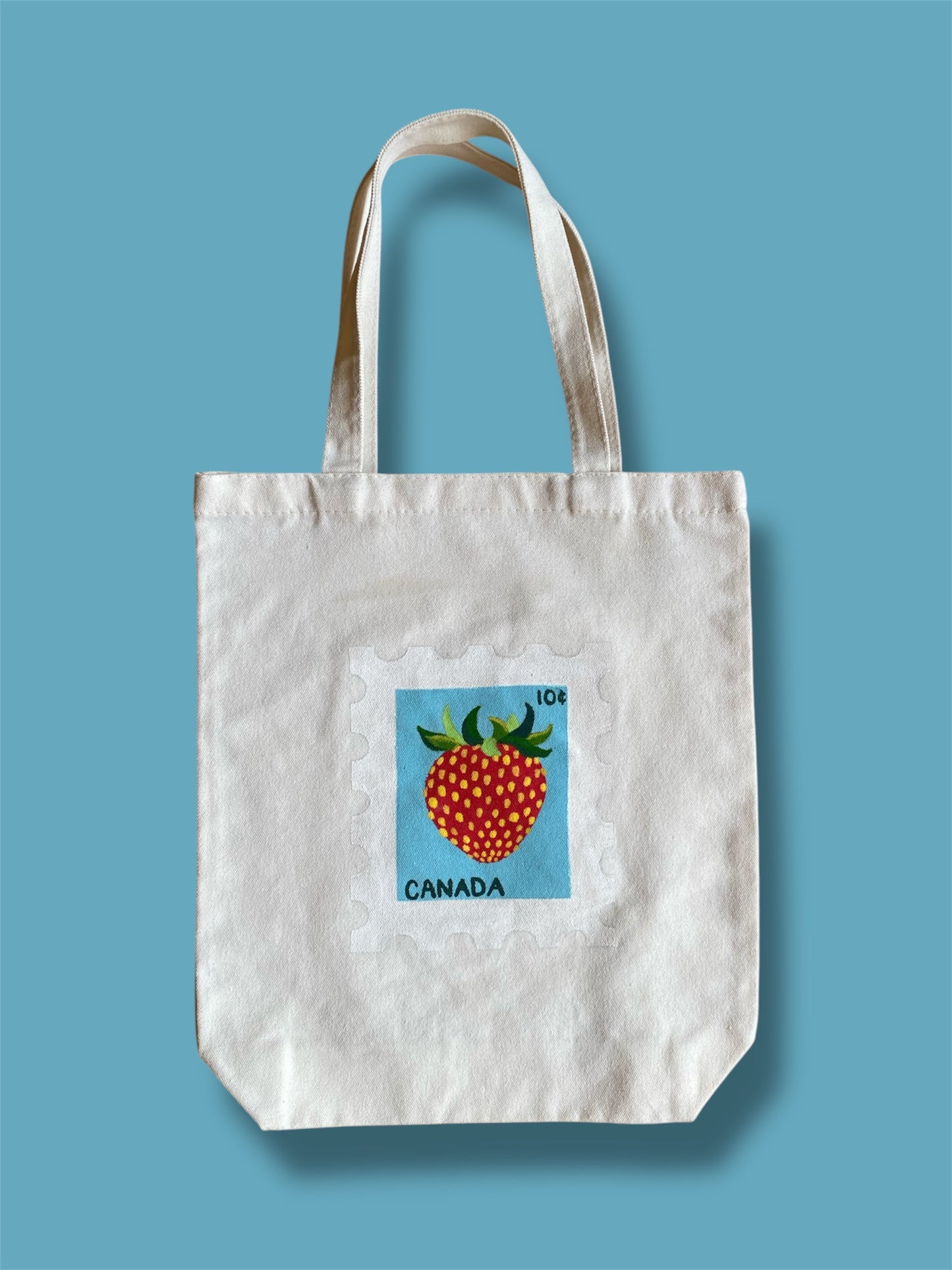 Strawberry Stamp Tote Bag