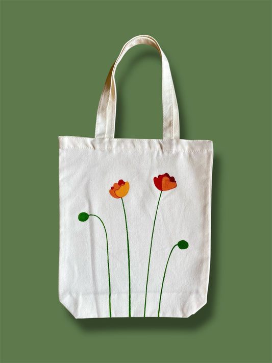 4 Stem Poppy Tote Bag