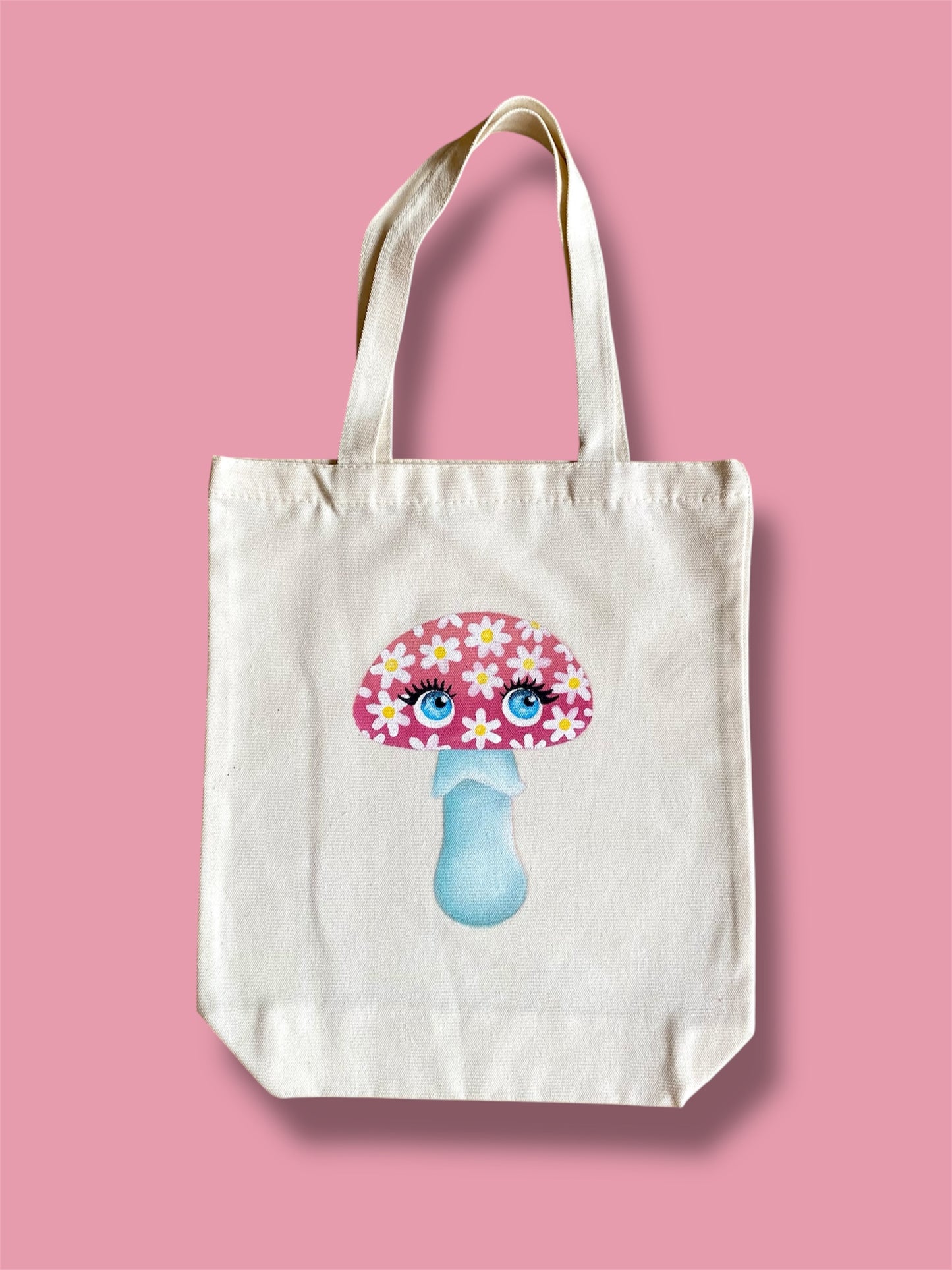Pink "Fungeyes" with Daisies Tote Bag