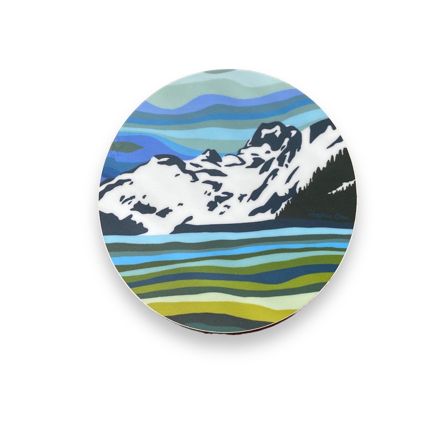 Mountain Circle Sticker