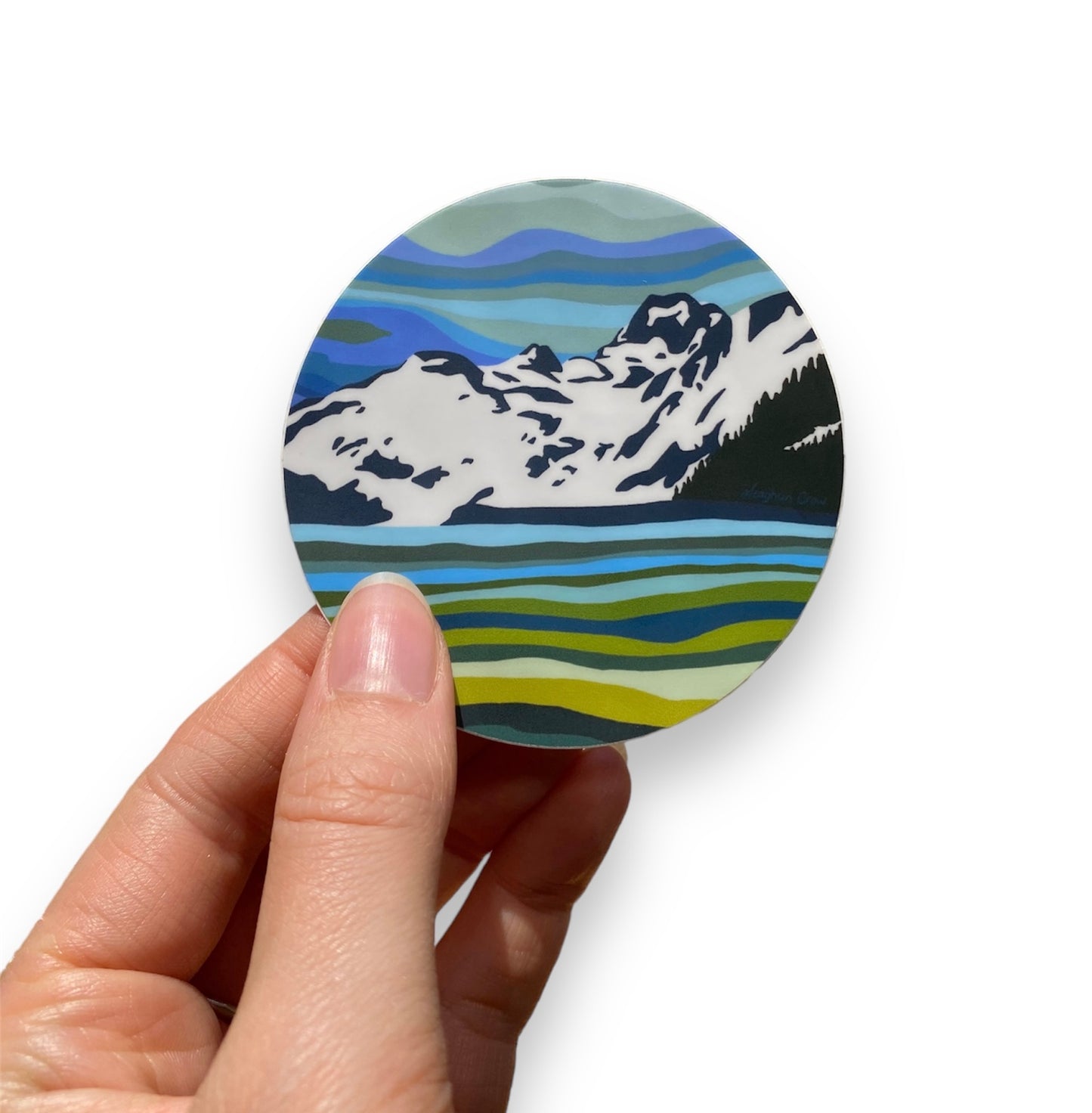 Mountain Circle Sticker