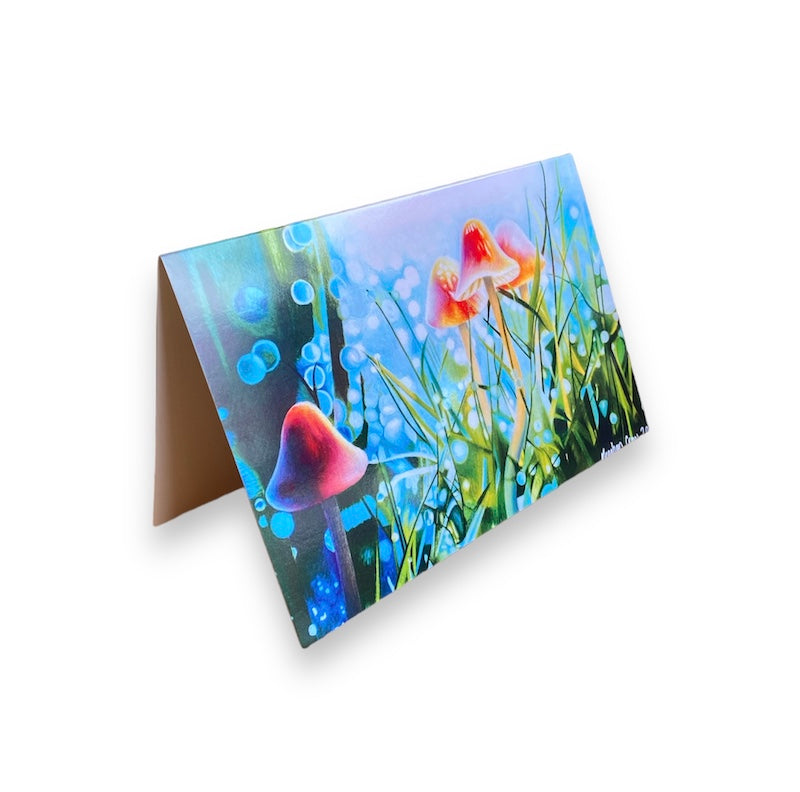 Pencil Crayon Mushroom Art Card