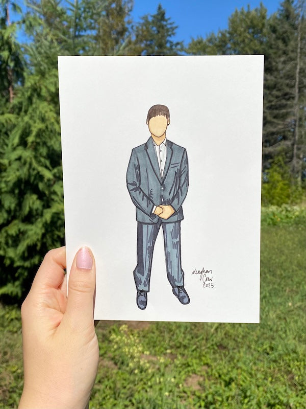Portrait de marqueur personnalisé pour une personne - 9 x 6 pouces