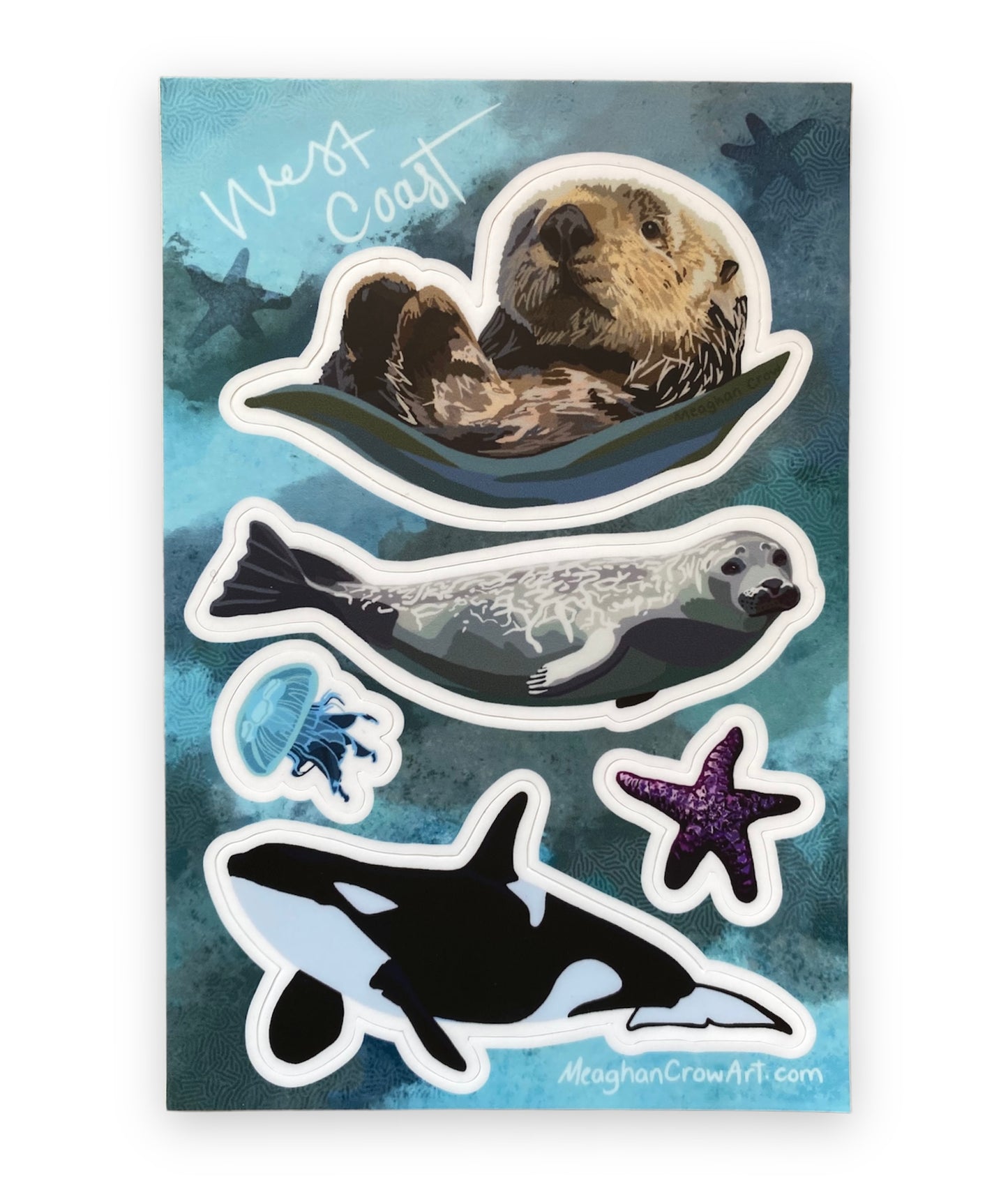 West Coast Waters Vinyl Sticker Sheet