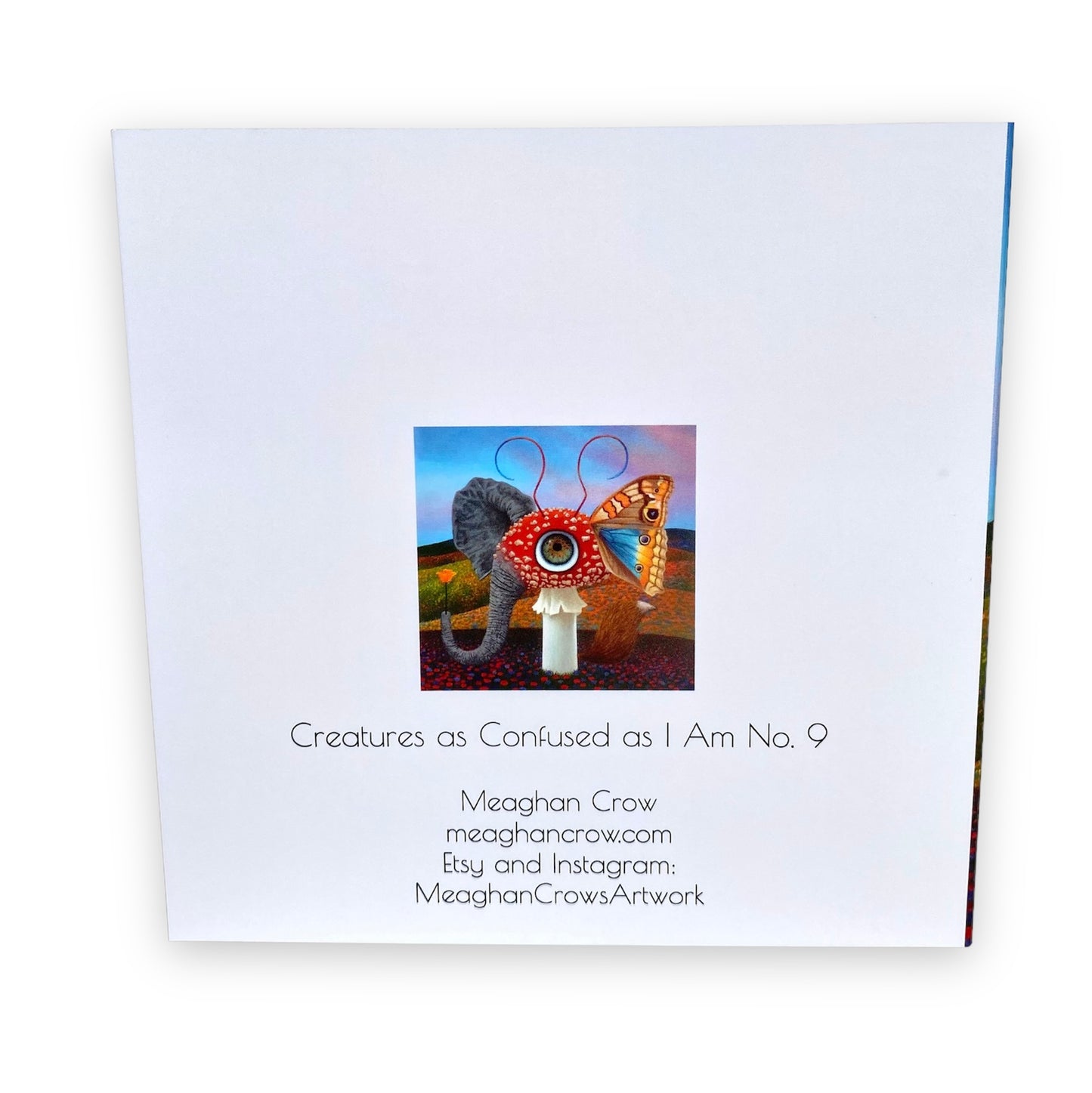 Surreal Creature Art Card- Elephant Butterfly Mushroom Fox
