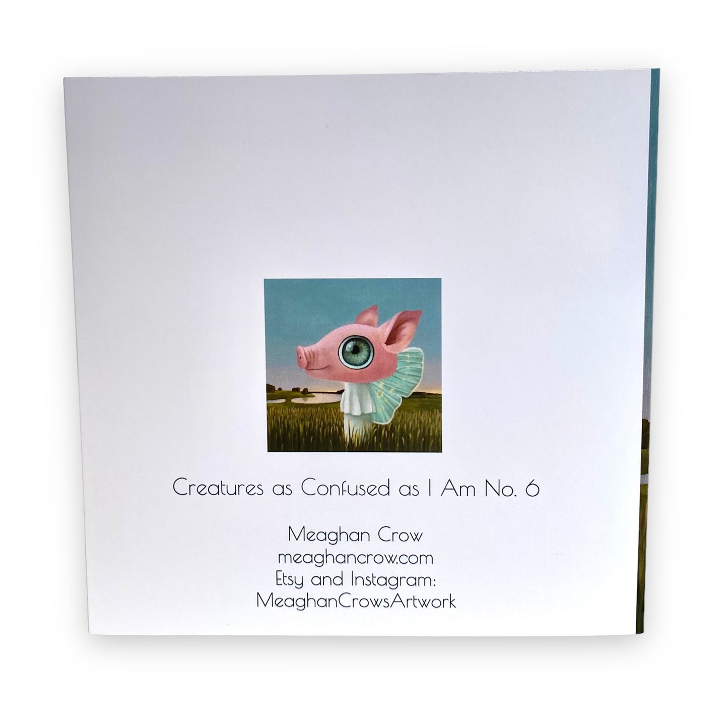 Whimsical Creature Art- Pig Butterfly Mushroom Card