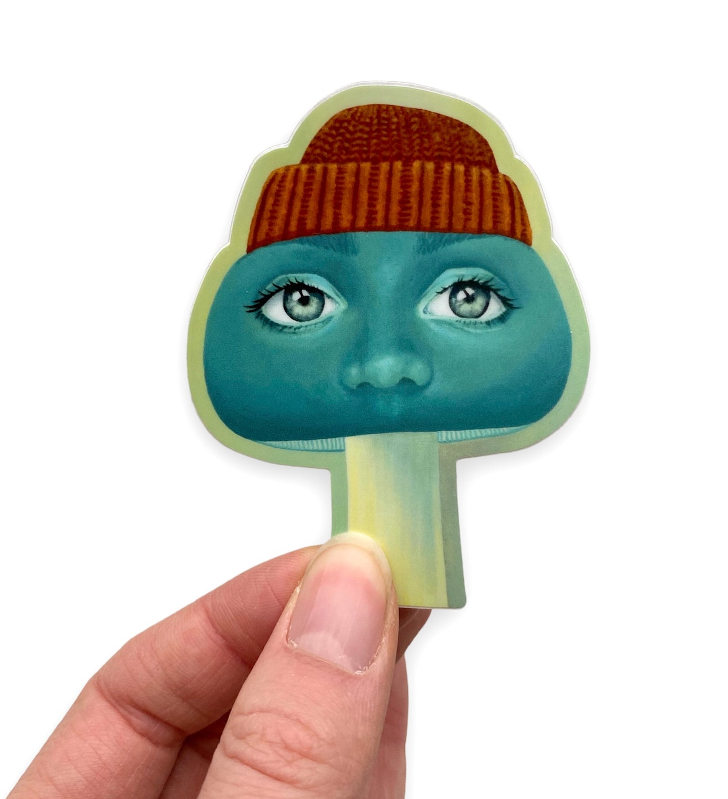 Mushroom with Toque Water Bottle Laptop Sticker