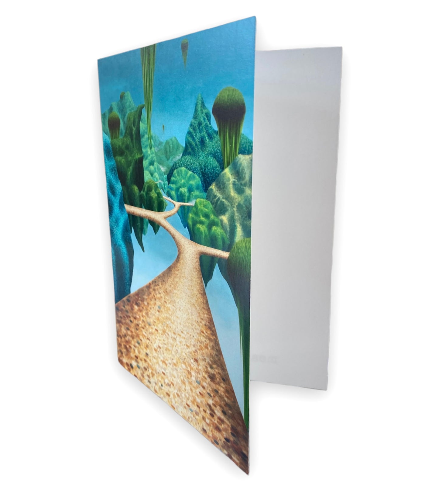 Surreal Blue Green Landscape Art Card