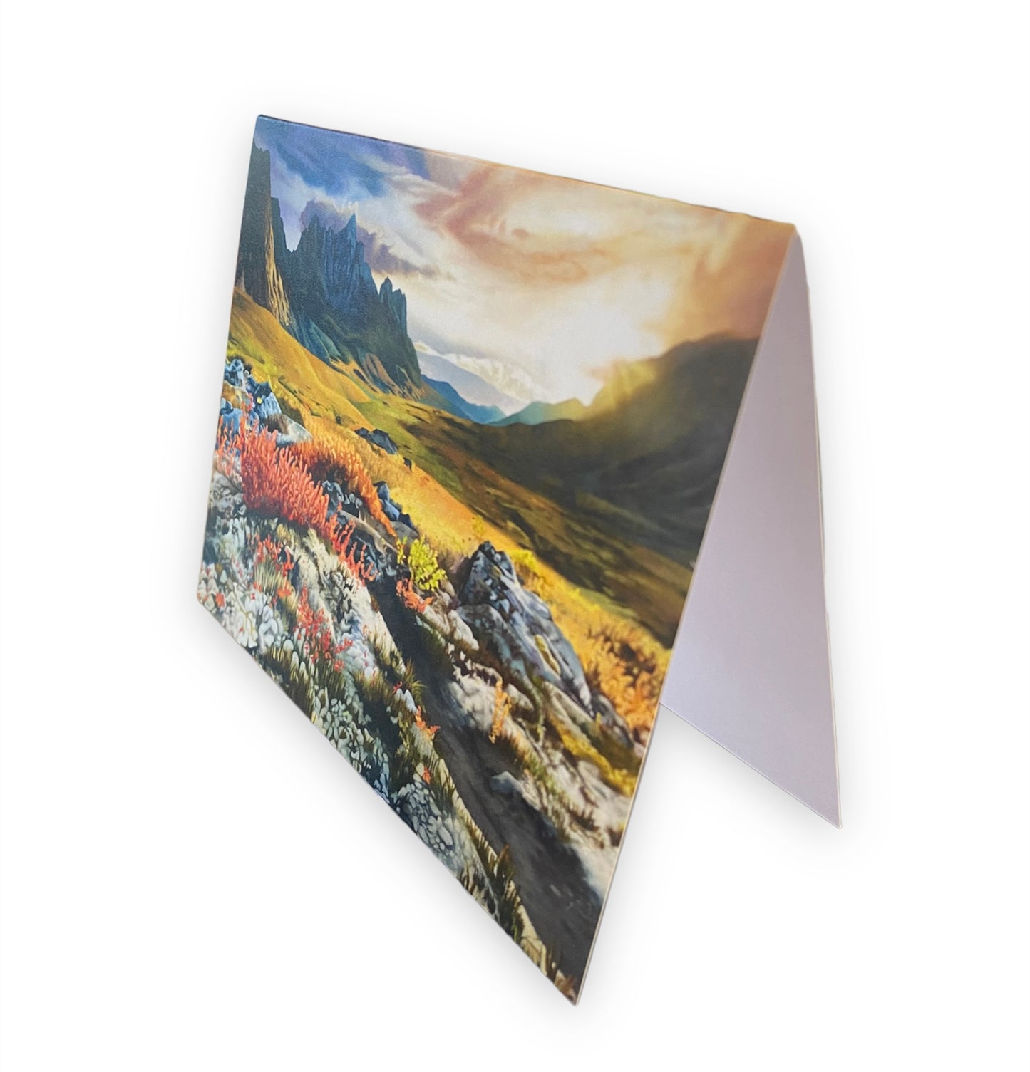 Tarjeta Arte de pintura de paisaje de puesta de sol de Yukon