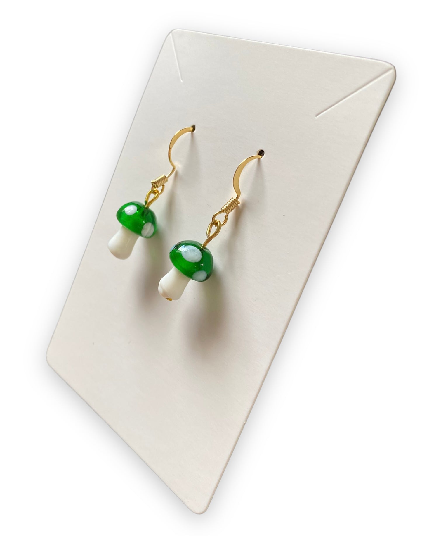 Dark Green Mushroom Earrings