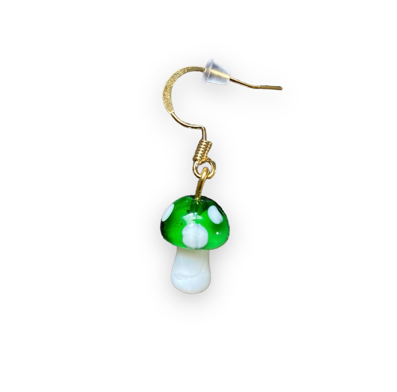 Dark Green Mushroom Earrings