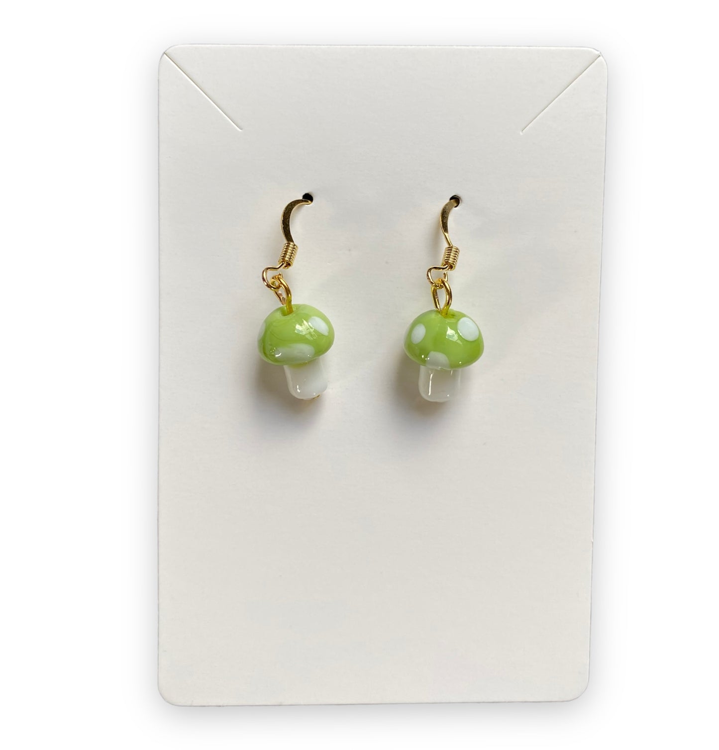 Light Green Mushroom Earrings