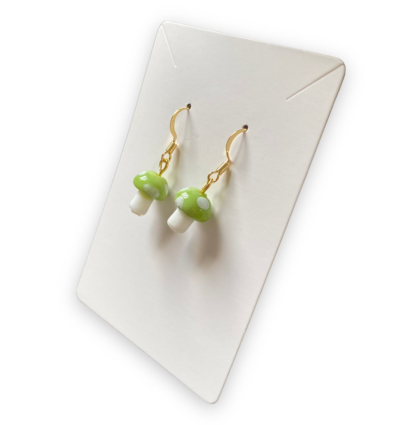 Light Green Mushroom Earrings