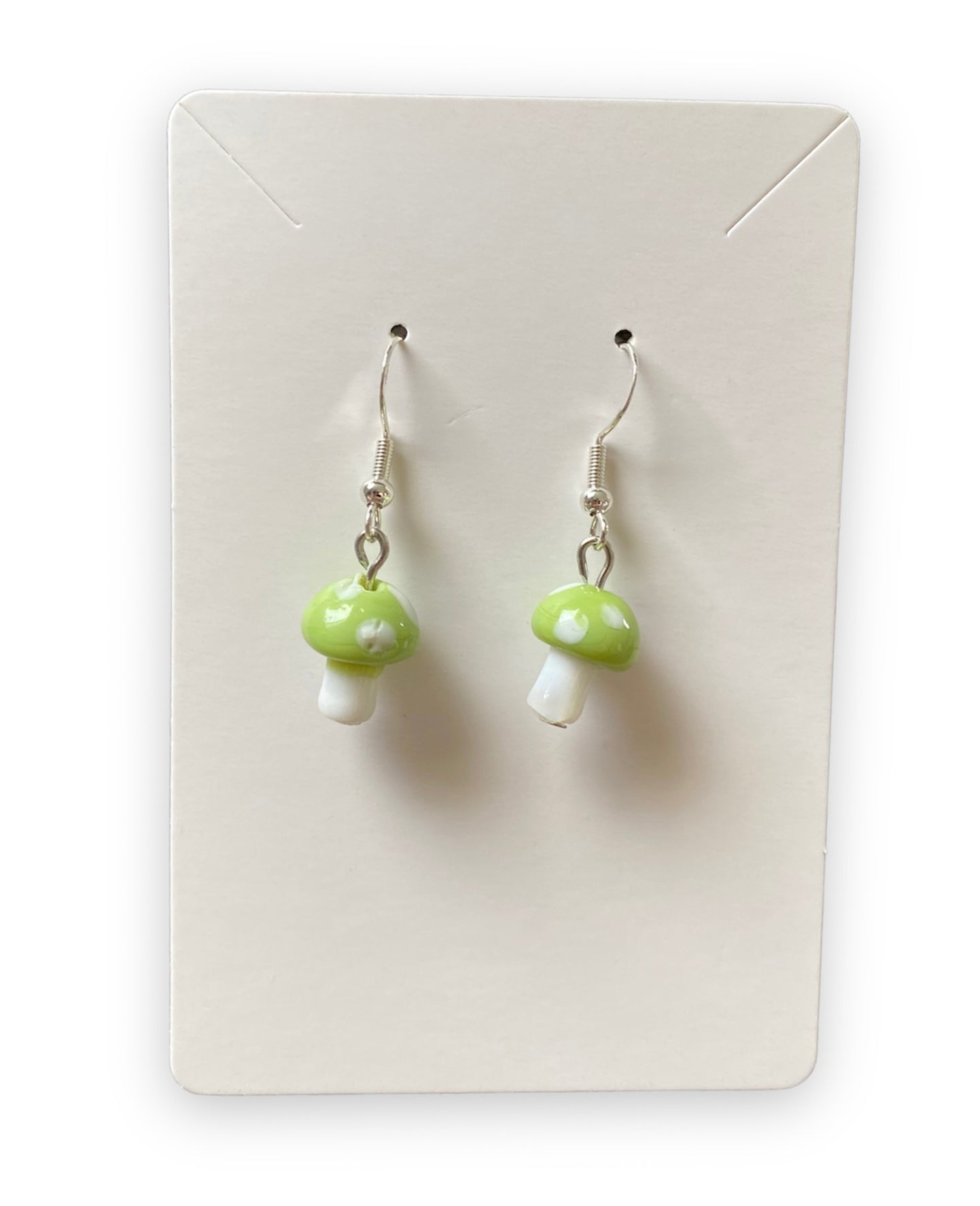 Light Green Mushroom Earrings