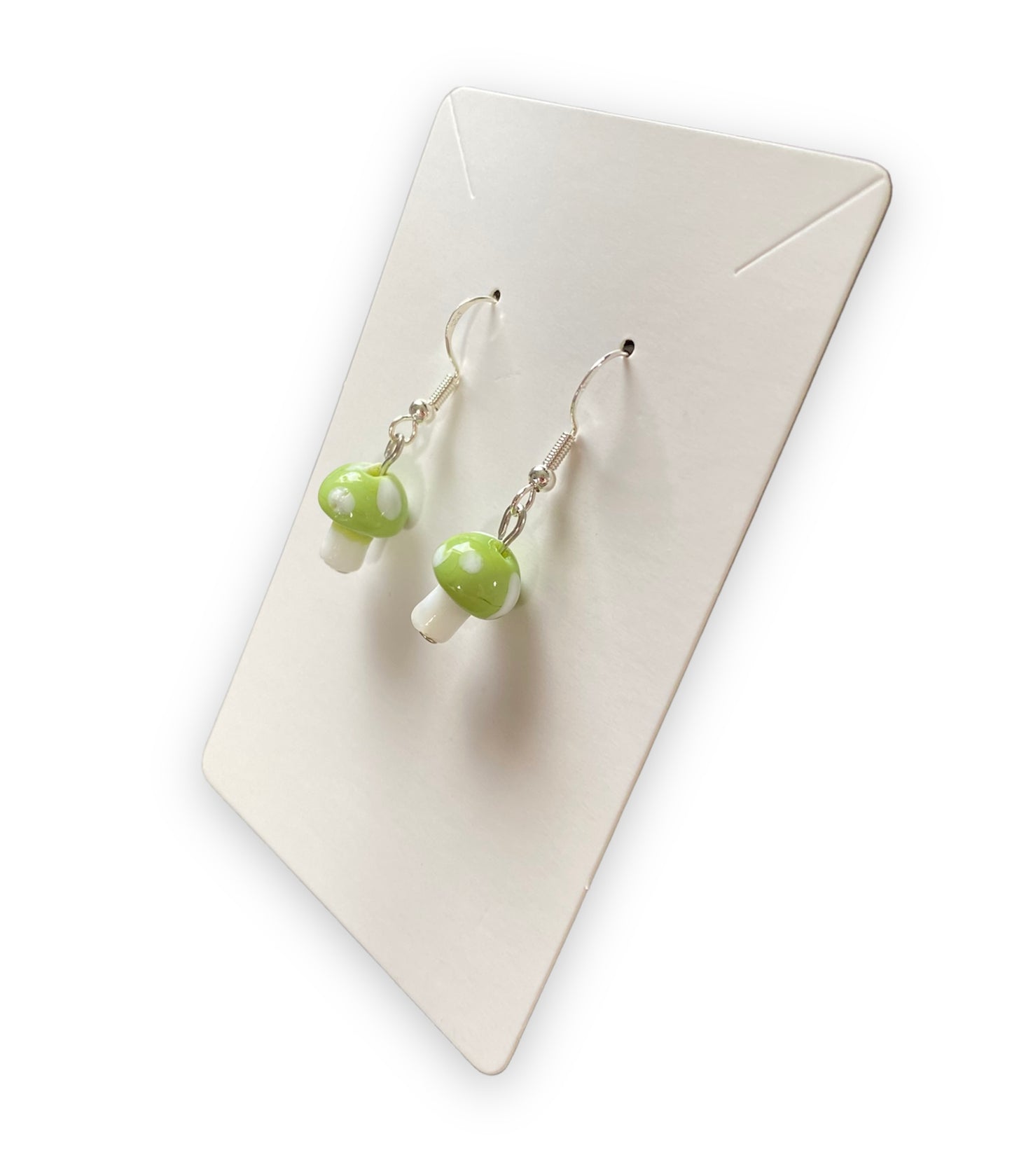 Light Green Mushroom Earrings