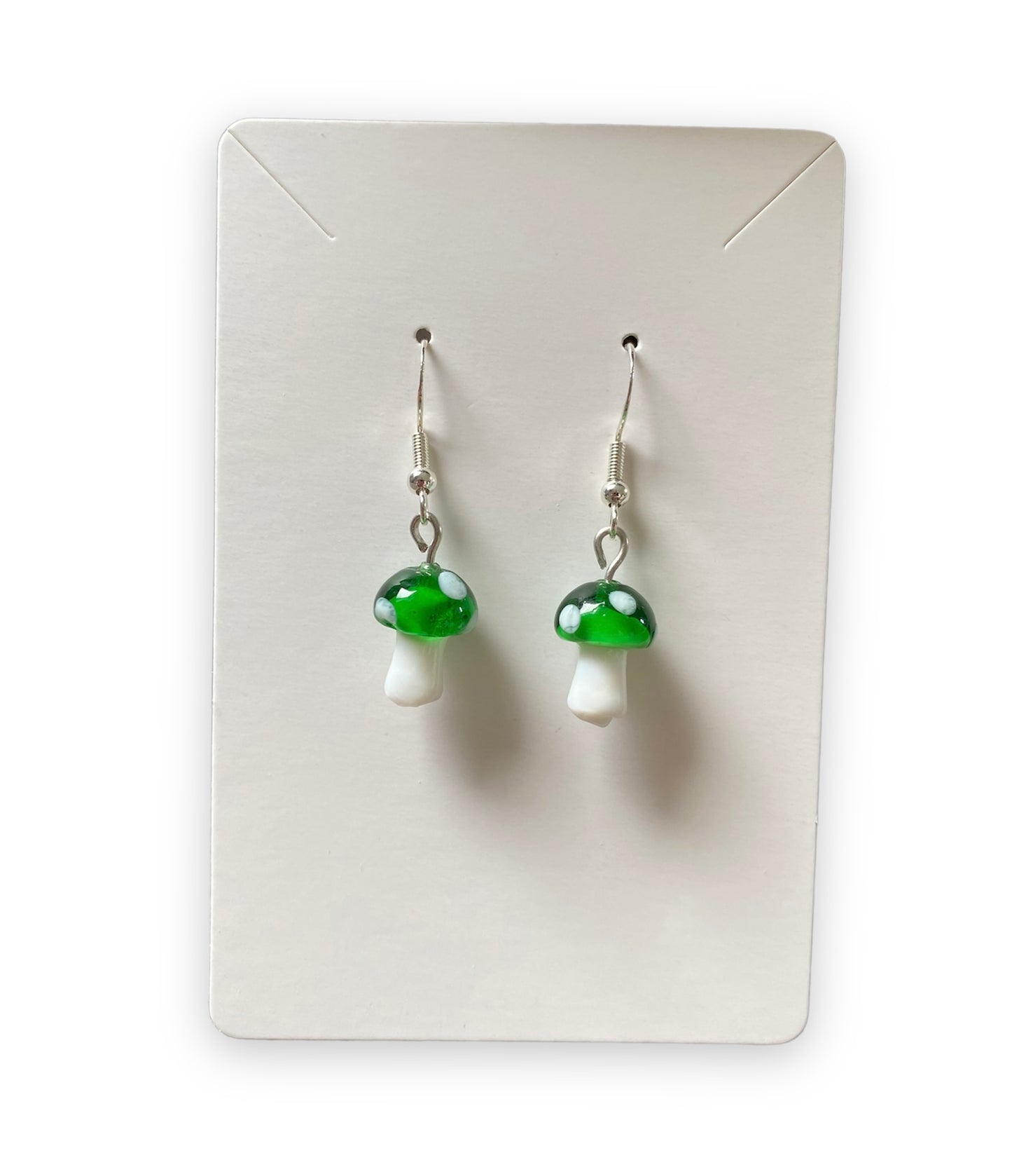 Dark Green Mushroom Earrings