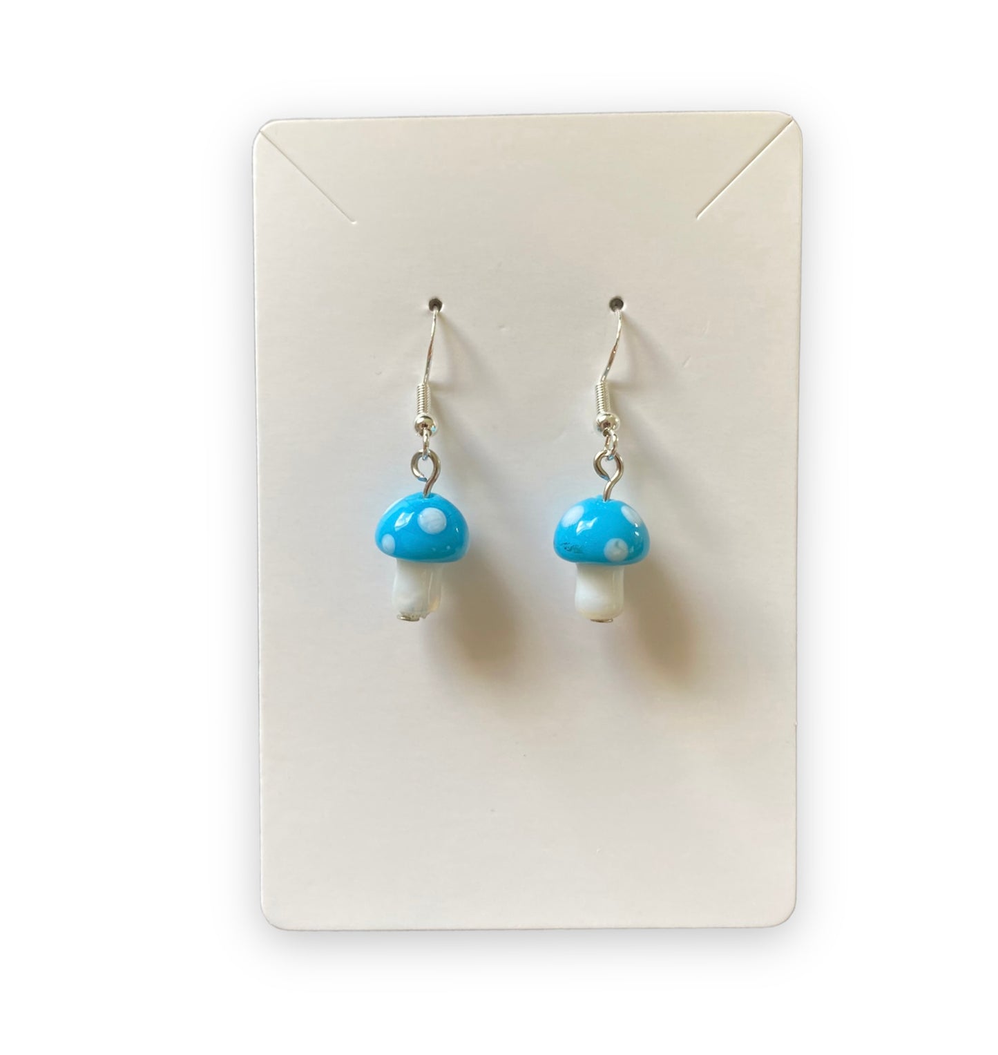 Light Blue Mushroom Earrings