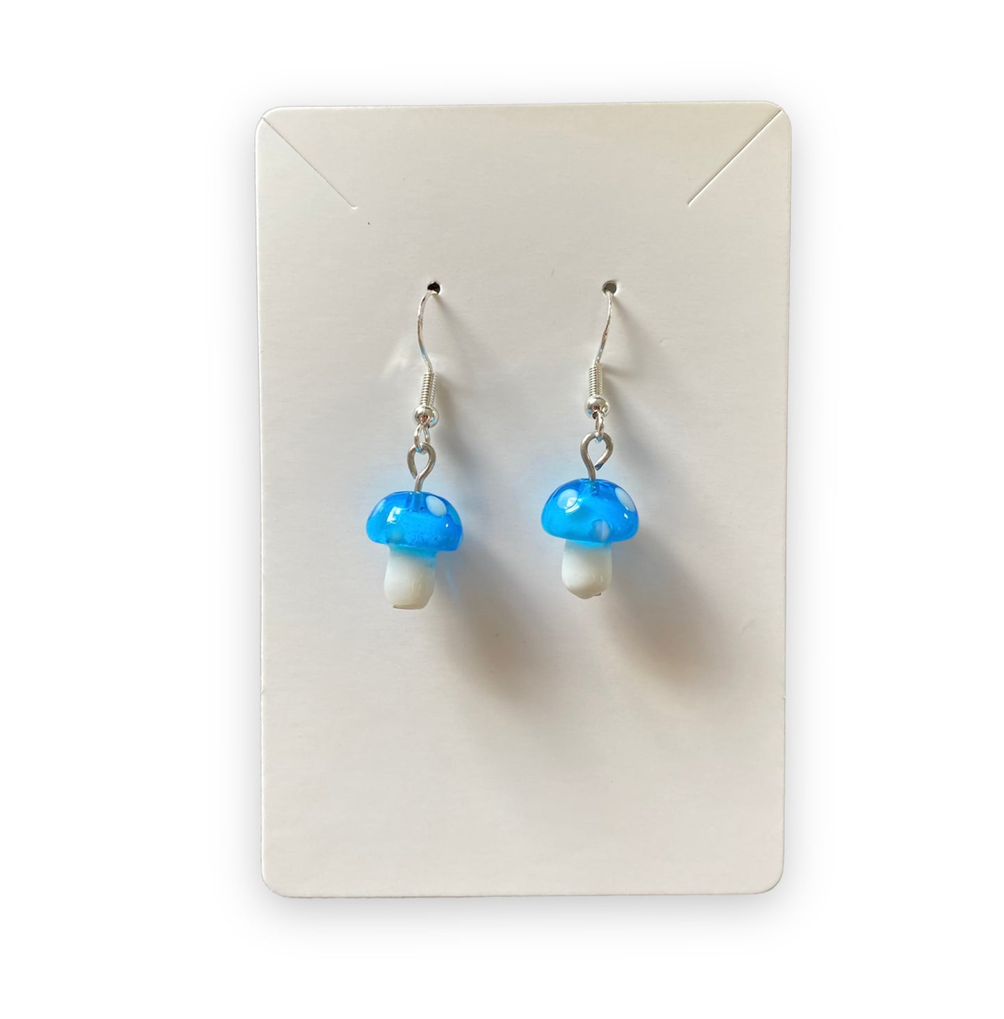 Blue Mushroom Earrings