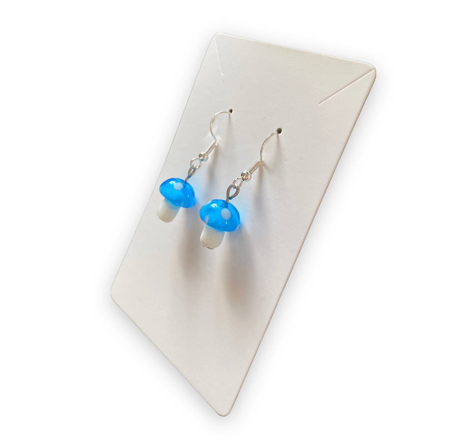 Blue Mushroom Earrings