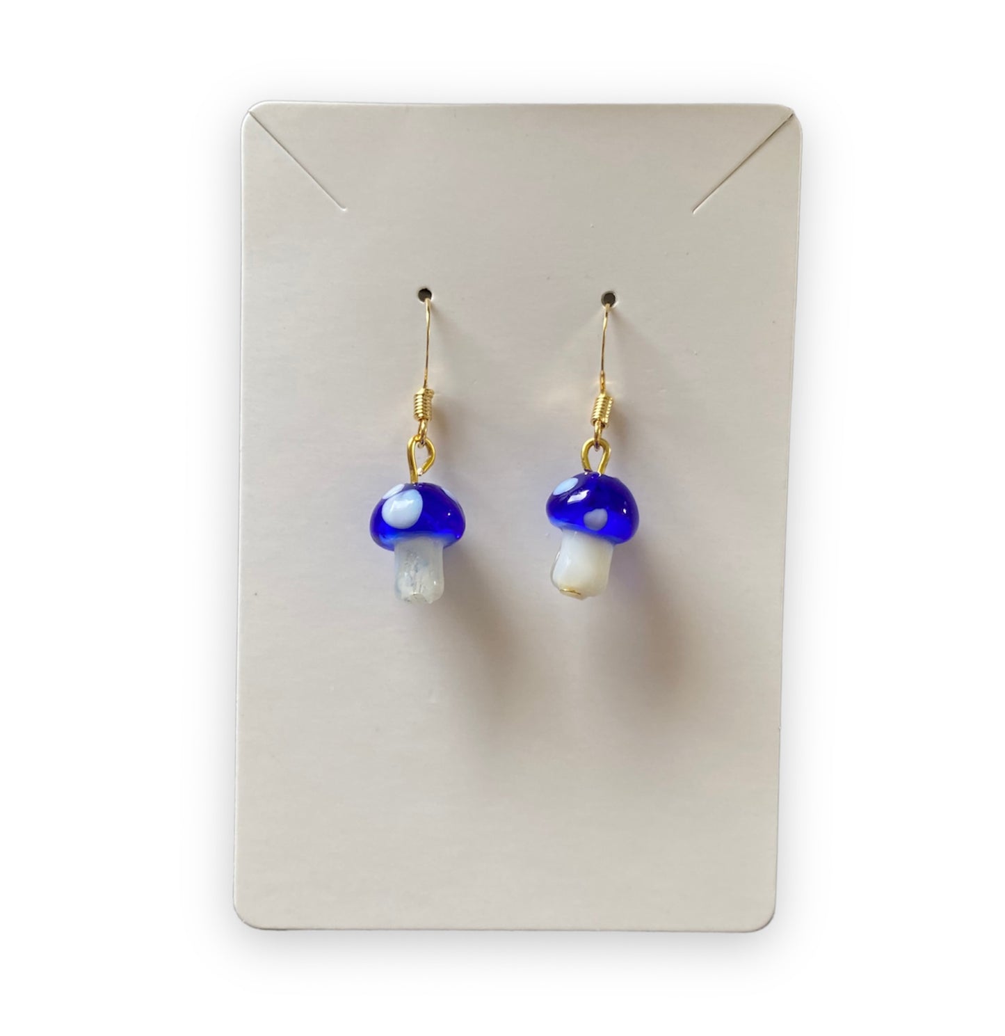 Dark Blue Mushroom Earrings