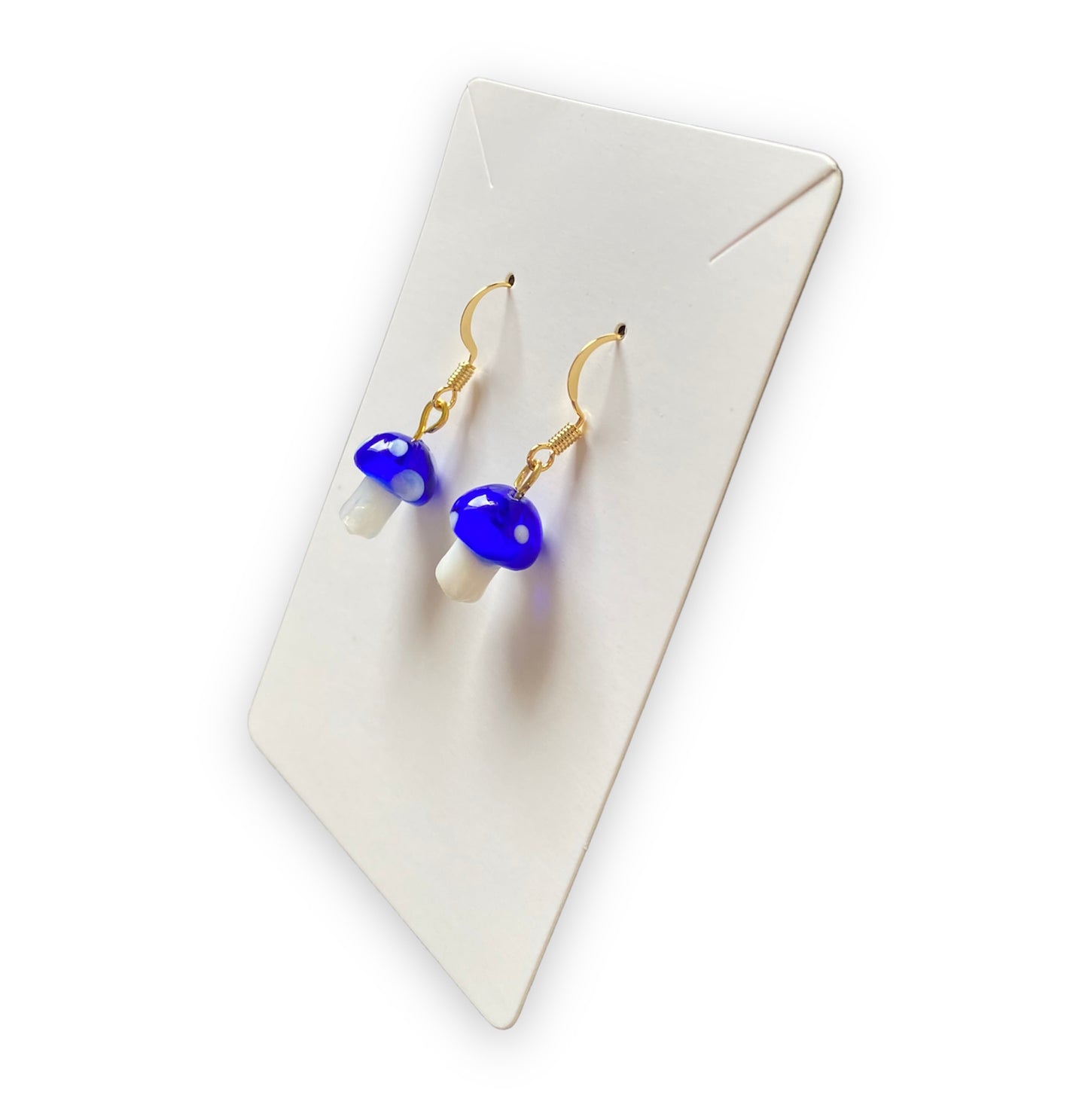 Dark Blue Mushroom Earrings