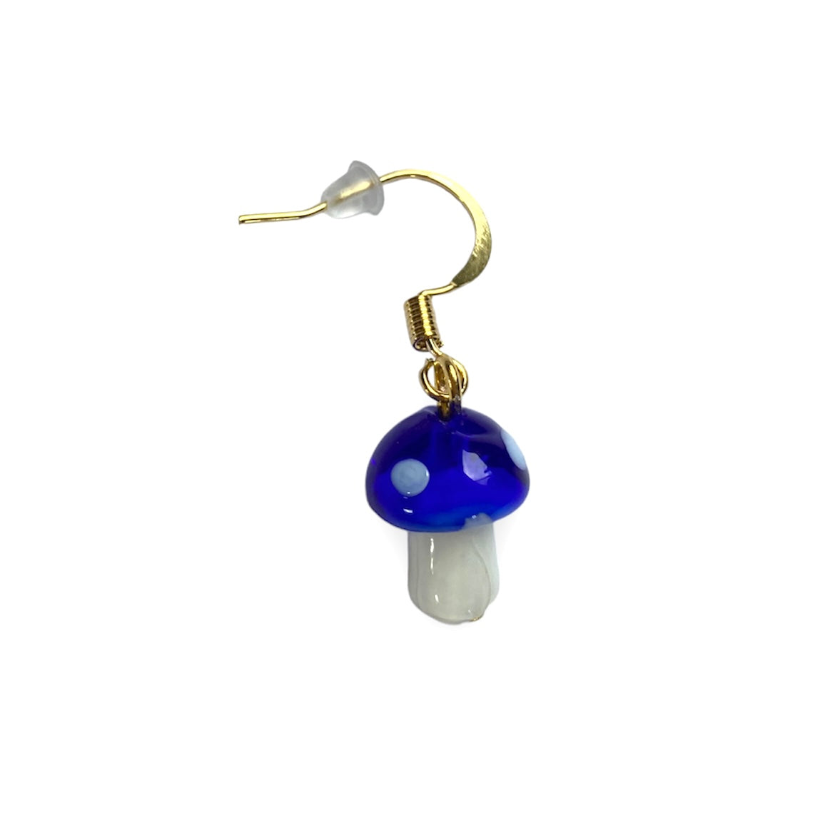 Dark Blue Mushroom Earrings