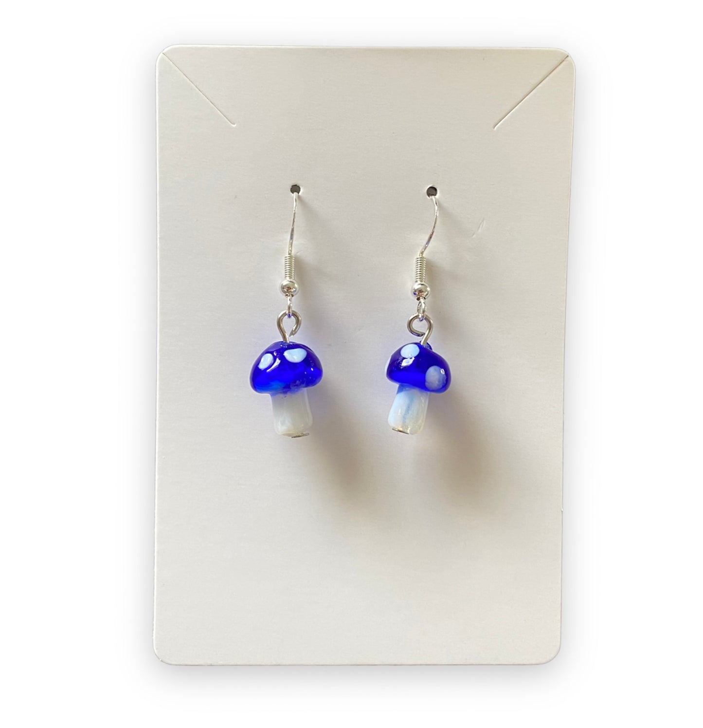Dark Blue Mushroom Earrings