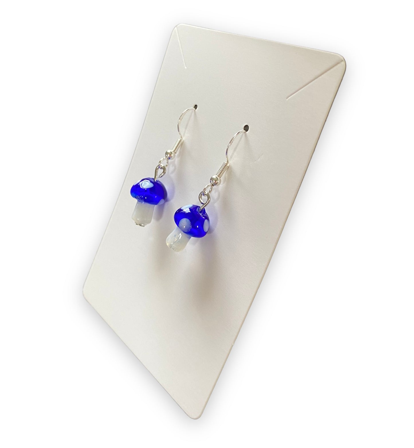 Dark Blue Mushroom Earrings