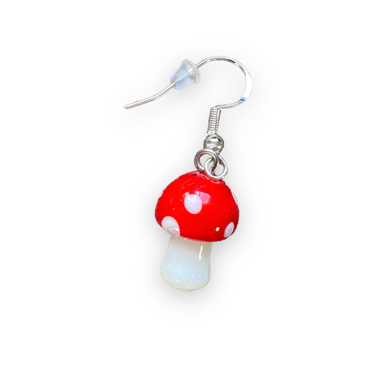 Medium Red Mushroom Earrings