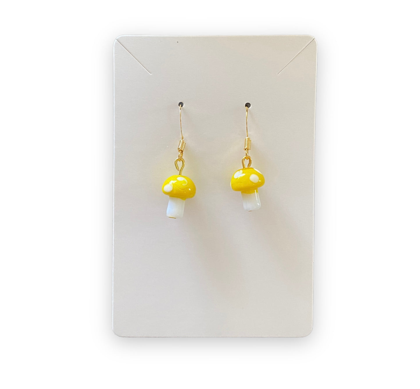 Yellow Mushroom Earrings