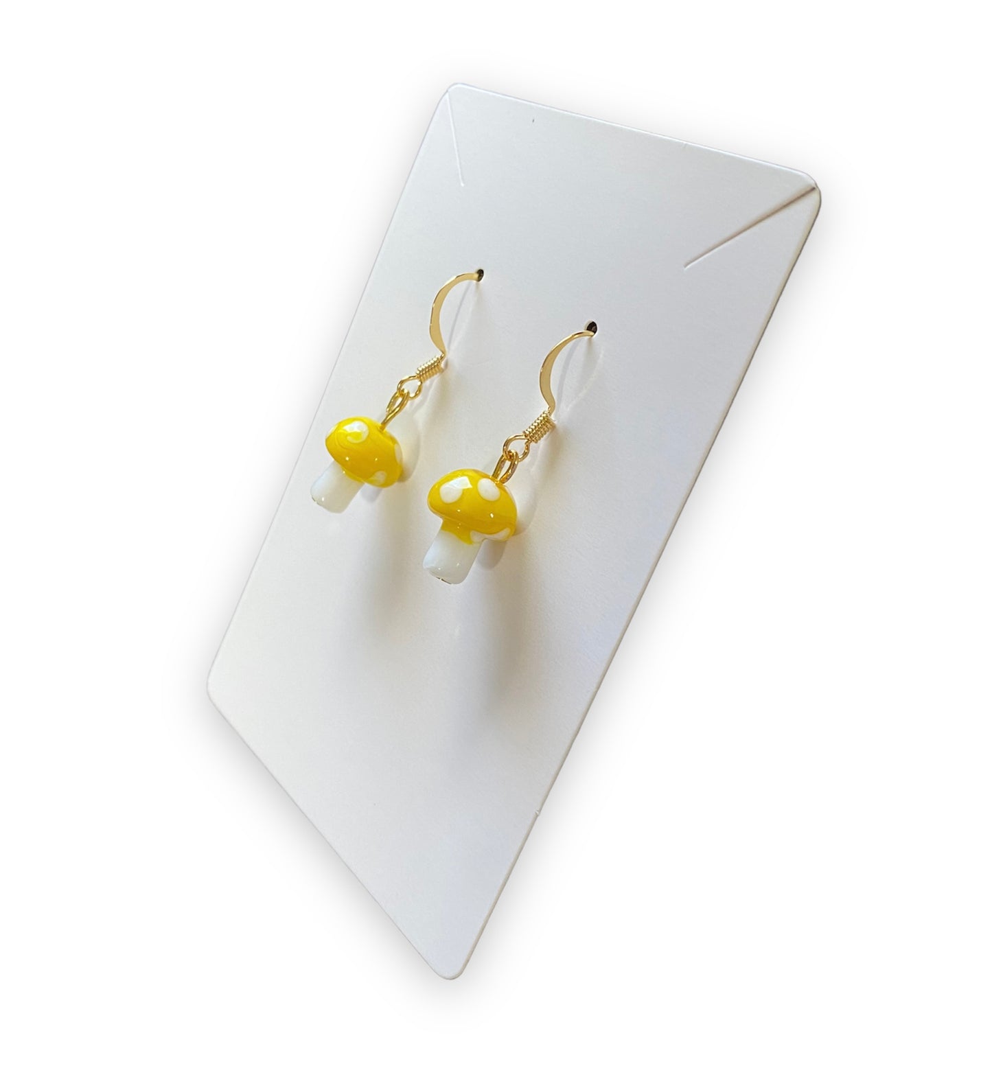 Yellow Mushroom Earrings