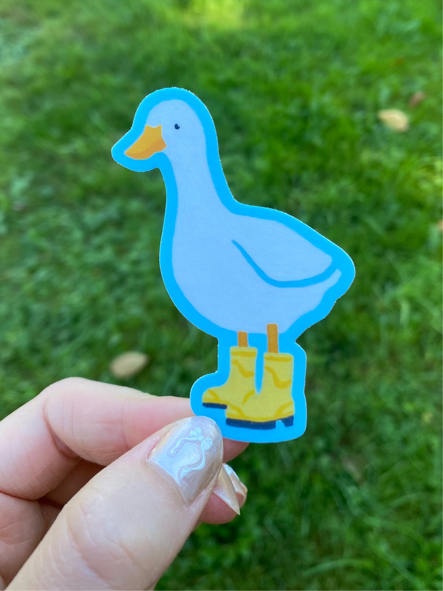 Goose in Rain Boots Vinyl Sticker