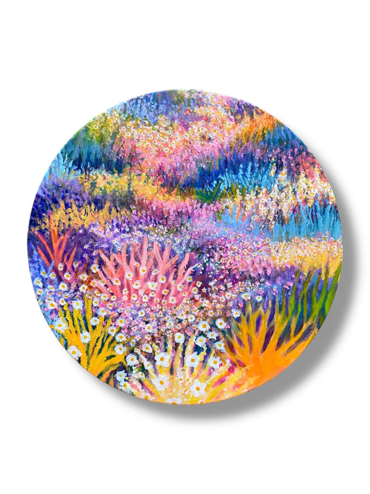 Dancing Flower Meadow, Original Acrylic Painting