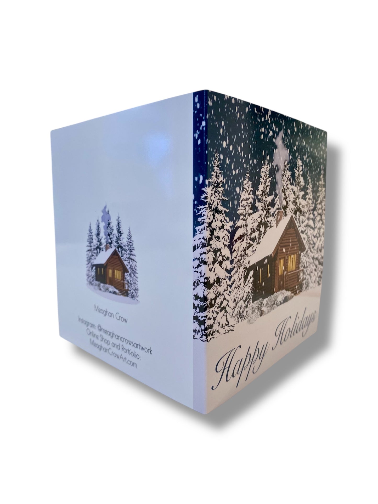 Snowy Cabin Holiday Card