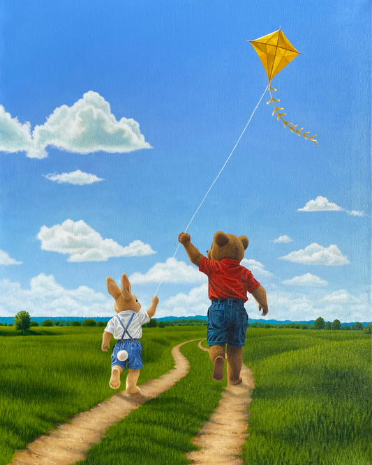 Bunny and Bear Fly a Kite